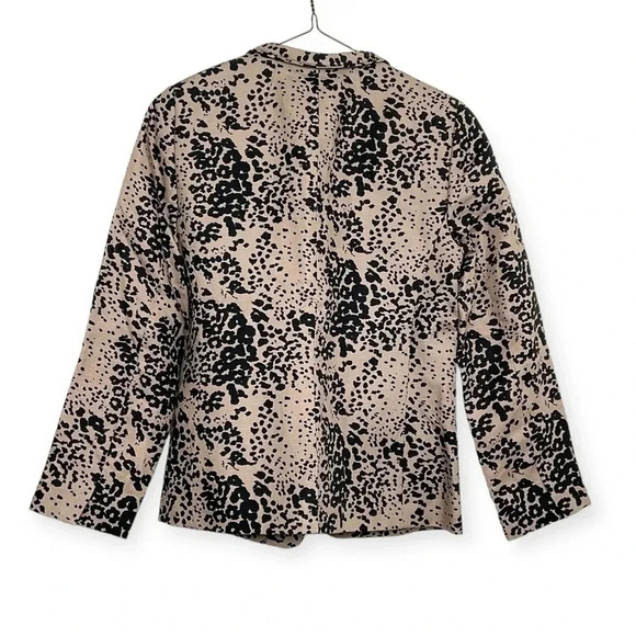 J. Crew Going Out Linen Leopard Print Blazer Size 2 - Picture 3 of 6